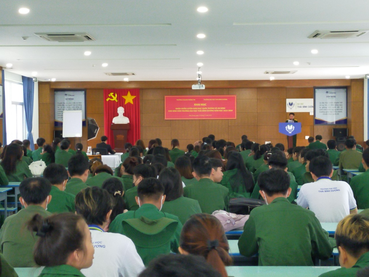 Trung tâm GDQP&AN: Khai mạc khóa học huấn luyện Giáo dục quốc phòng và an ninh cho sinh viên Trường Đại học Thái Bình Dương năm học 2023 - 2024